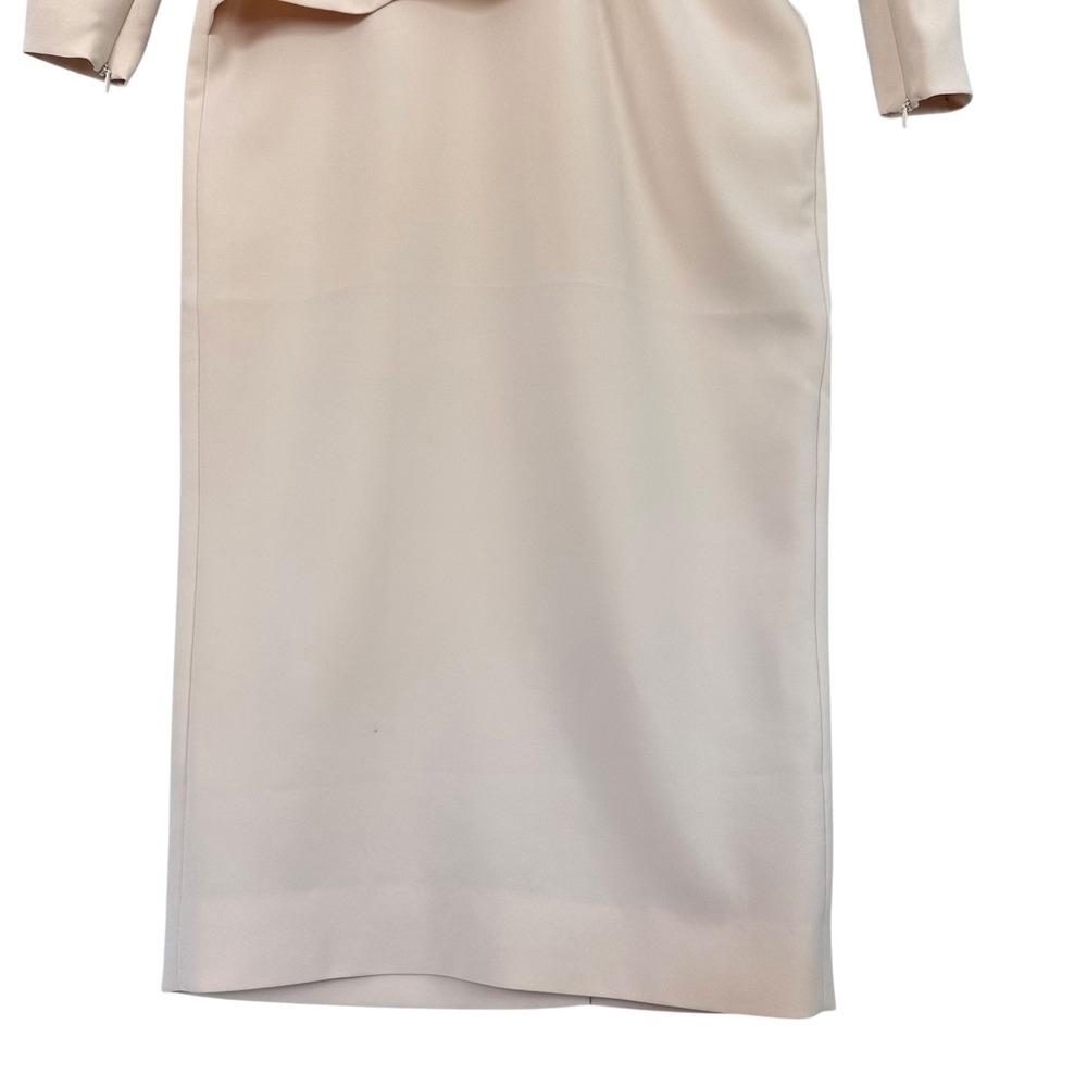 Alexis Fraser Wrap Midi Dress Ivory Belted Long Sleeve Cocktail NWT Womens M - Picture 10 of 13